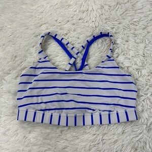 Lululemon Energy Bra Deauville Stripe Pipe Dream Blue White / Pipe Dream Blue